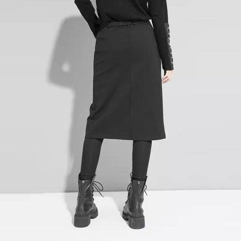 レイヤード風ストレートパンツ スタイリッシュ /レディース モレビー|モード系ファッションブランド